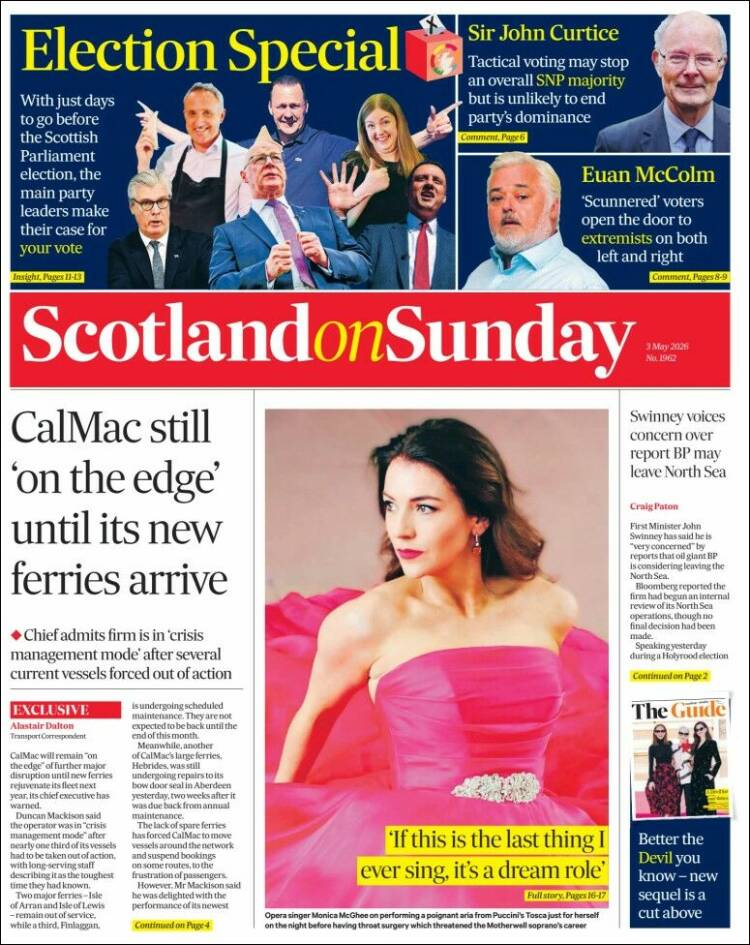 Portada de The Scotsman (Reino Unido)