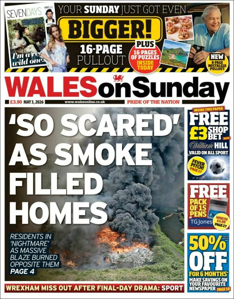 Portada de Western Mail (Reino Unido)