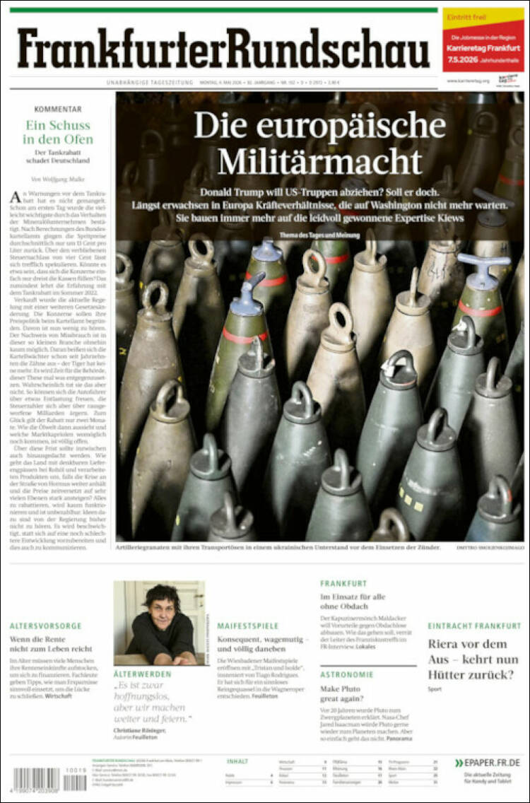 Portada de Frankfurter Rundschau (Alemania)