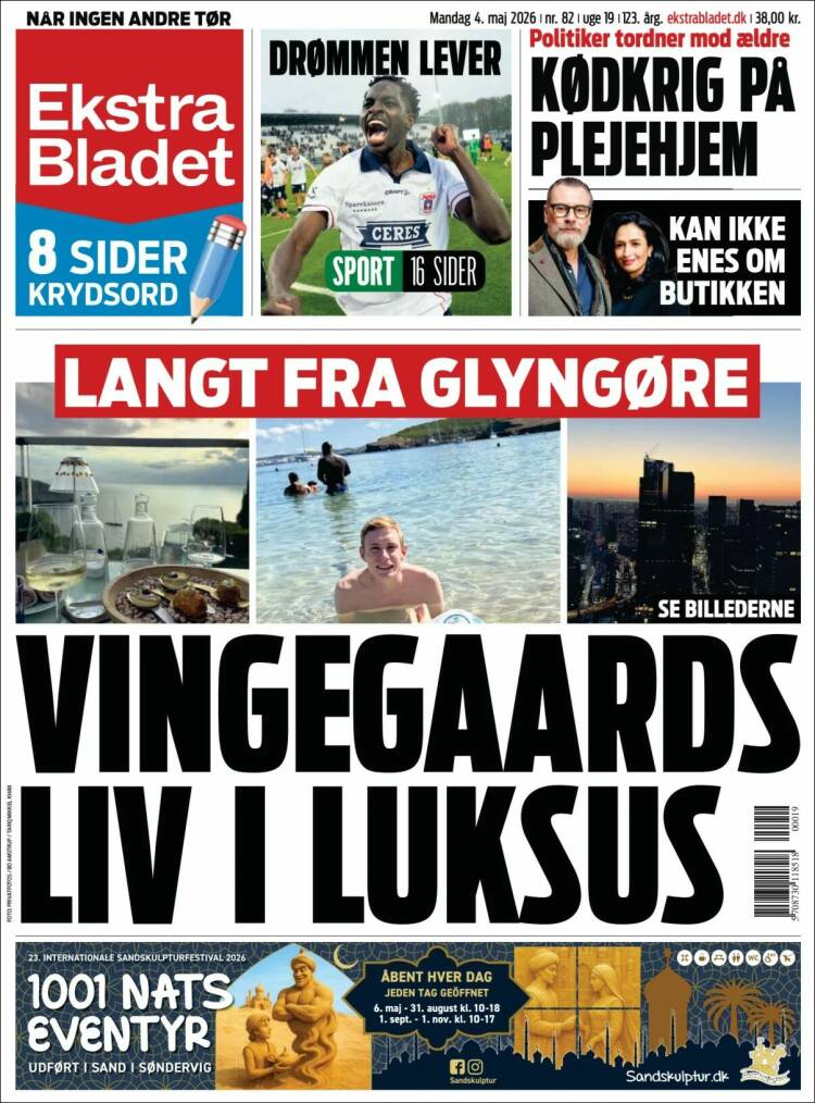 Portada de Ekstra Bladet (Dinamarca)