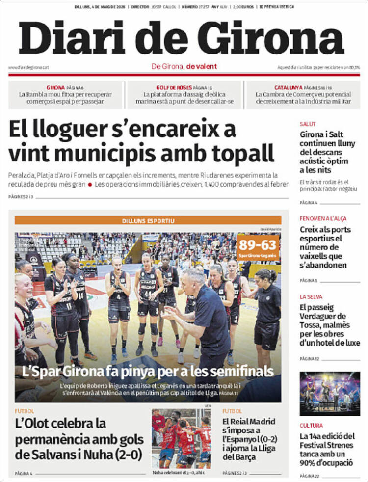 Portada de Diari de Girona (Espa&ntilde;a)