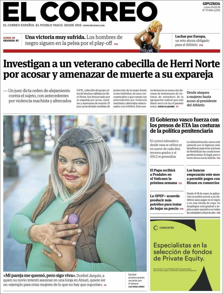 Portada de El Correo - Guipuzcoa (Espa&ntilde;a)