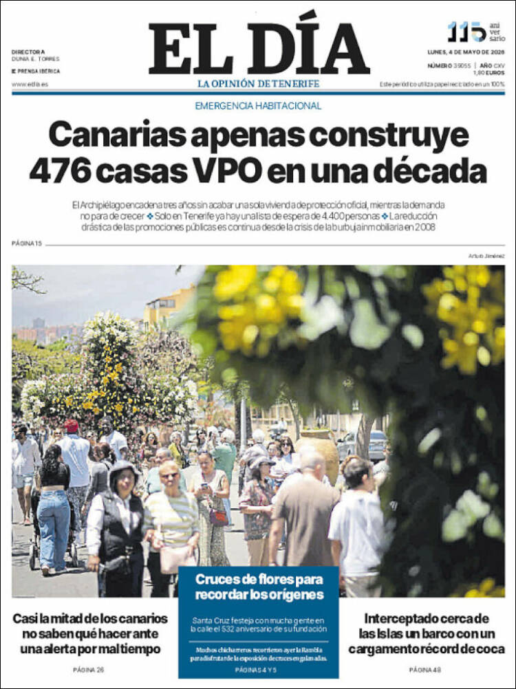 Portada de El Día (Espa&ntilde;a)