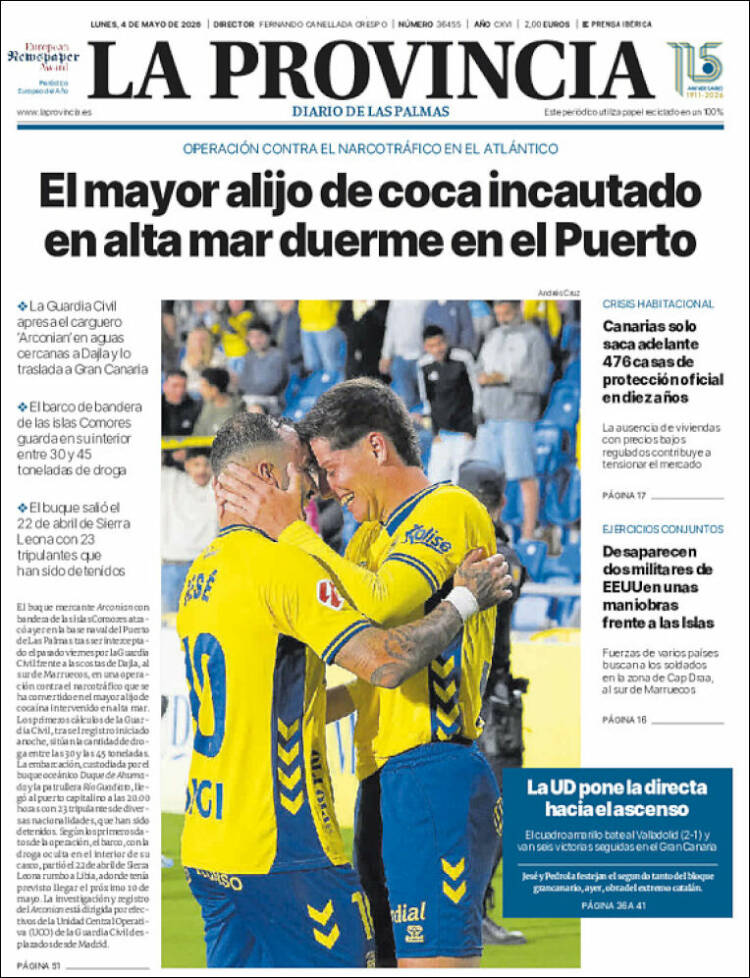 Portada de La Provincia (Espa&ntilde;a)