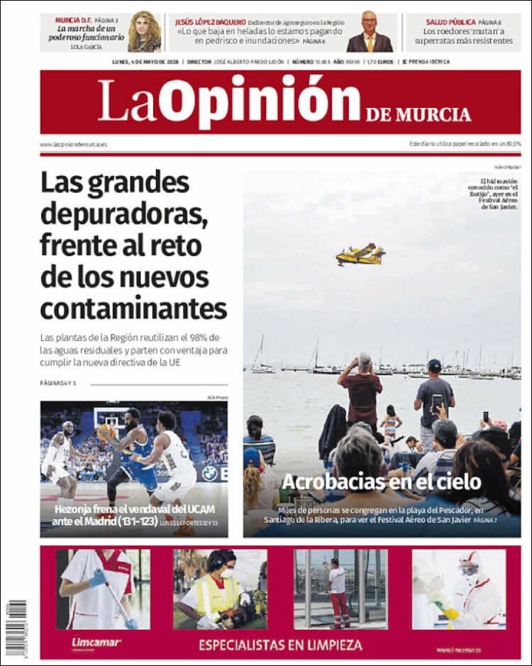 Portada de La Opinión de Murcia (Espa&ntilde;a)