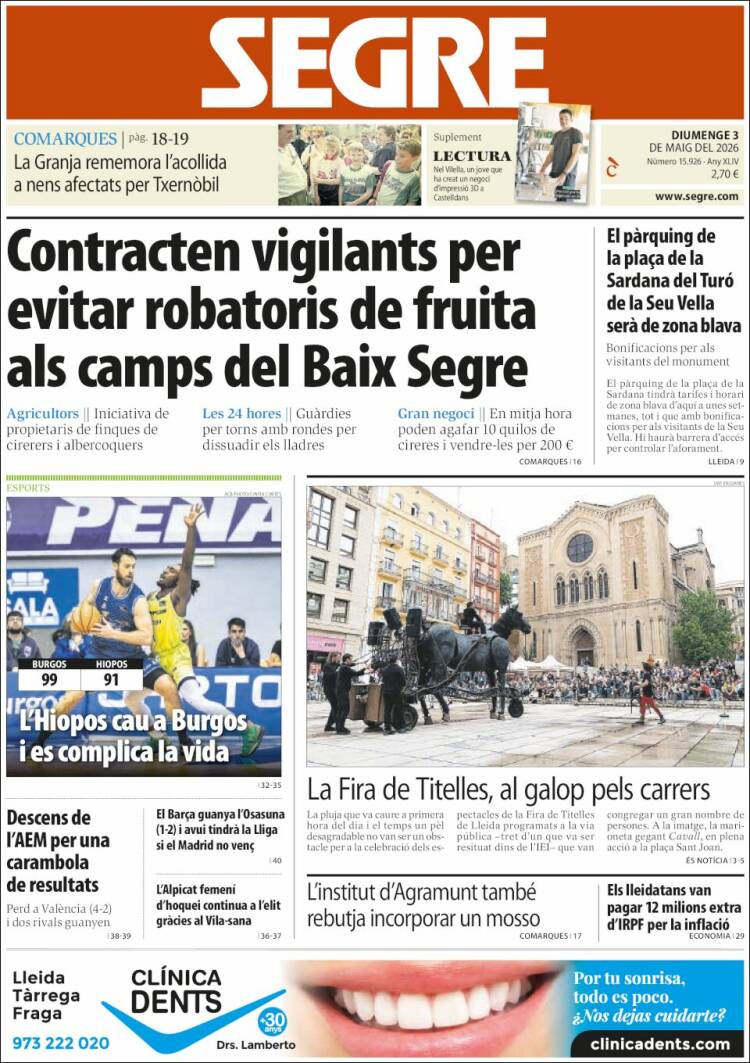 Portada de Segre (Espa&ntilde;a)