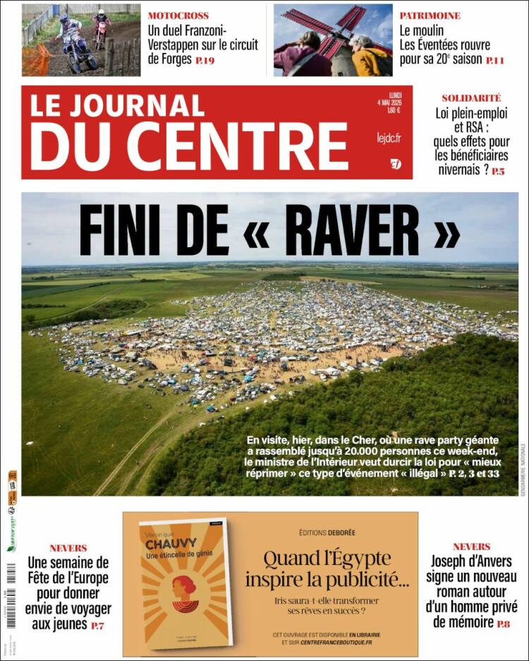 Portada de Le Journal du Centre (Francia)