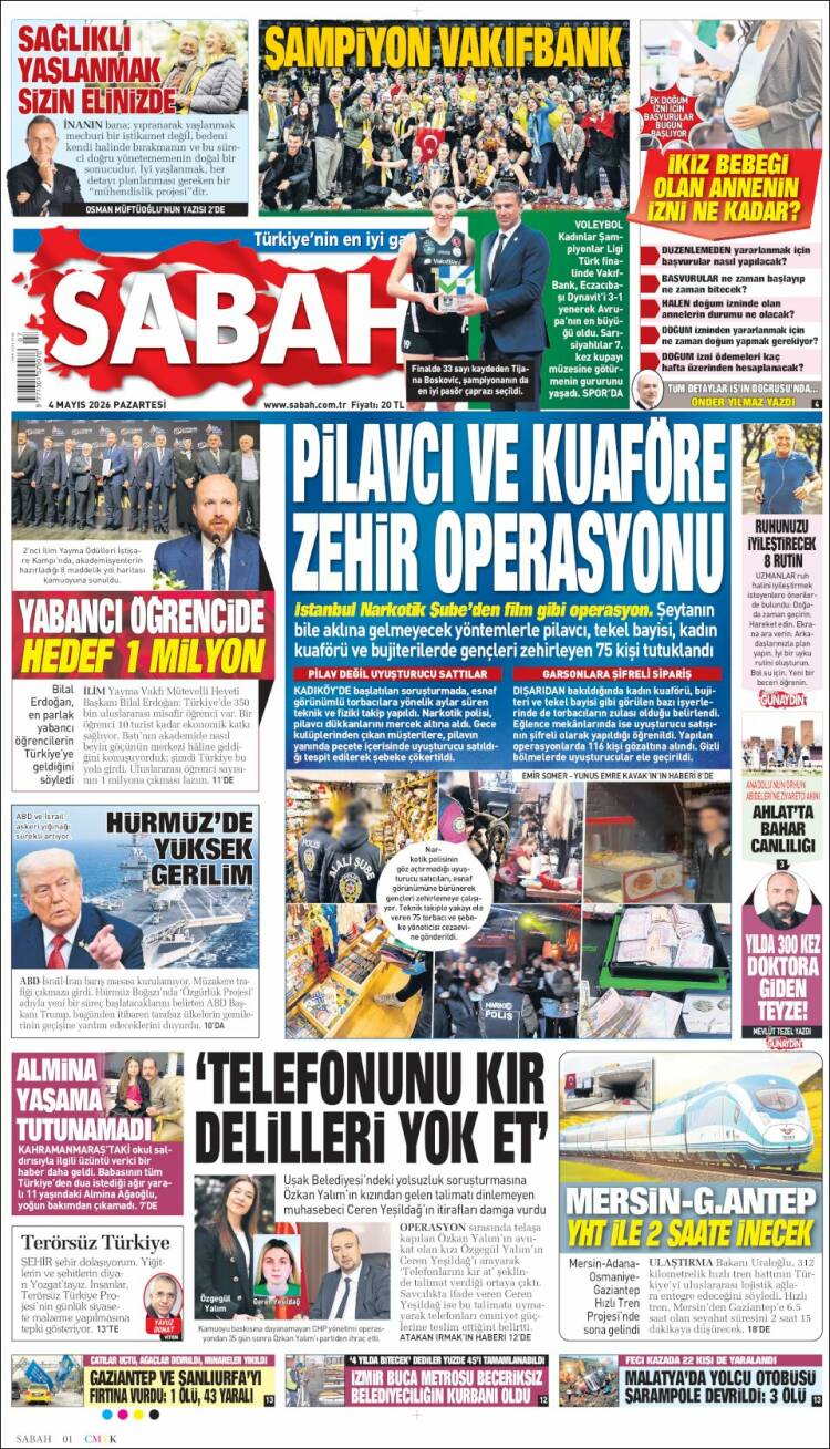 Portada de Sabah (Turqu&iacute;a)