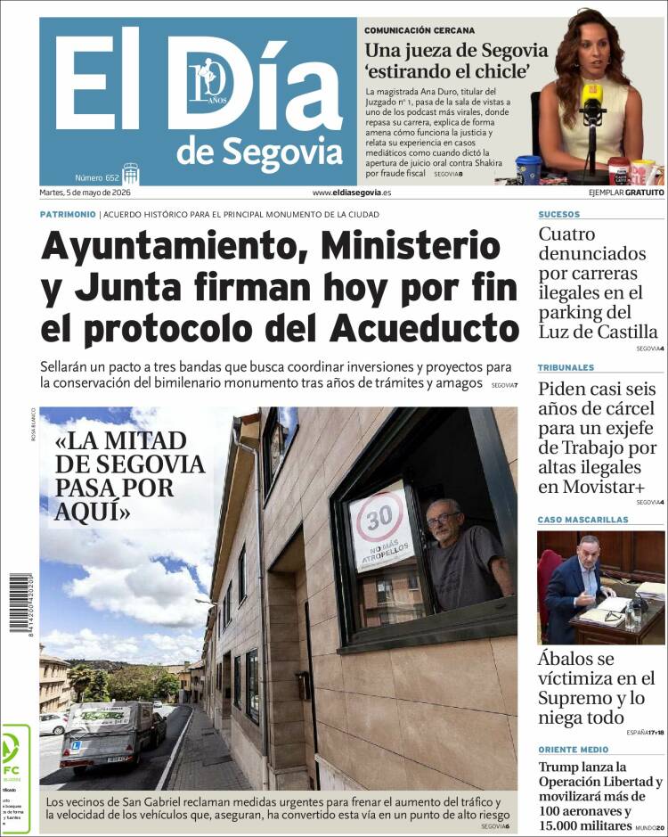 Portada de El Día de Segovia (Espa&ntilde;a)