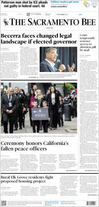 Portada de The Sacramento Bee (USA)