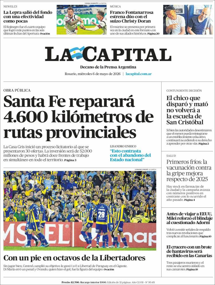 Portada de La Capital - Rosario (Argentine)