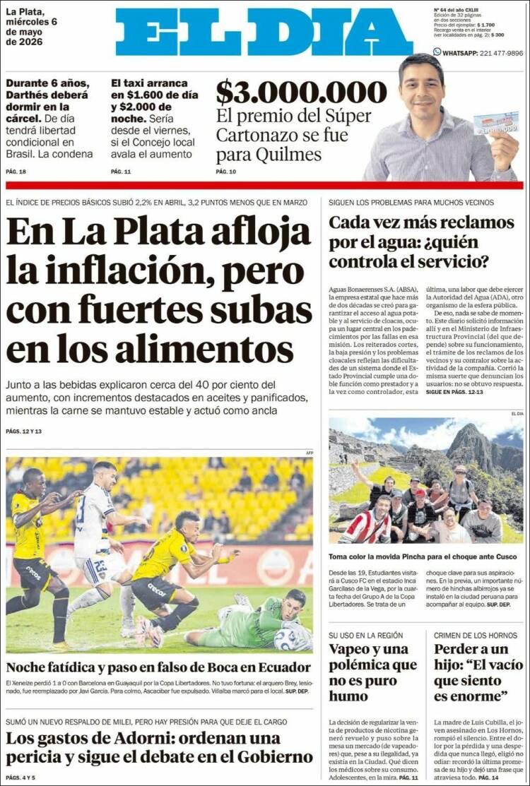 Portada de El Día de la Plata (Argentina)