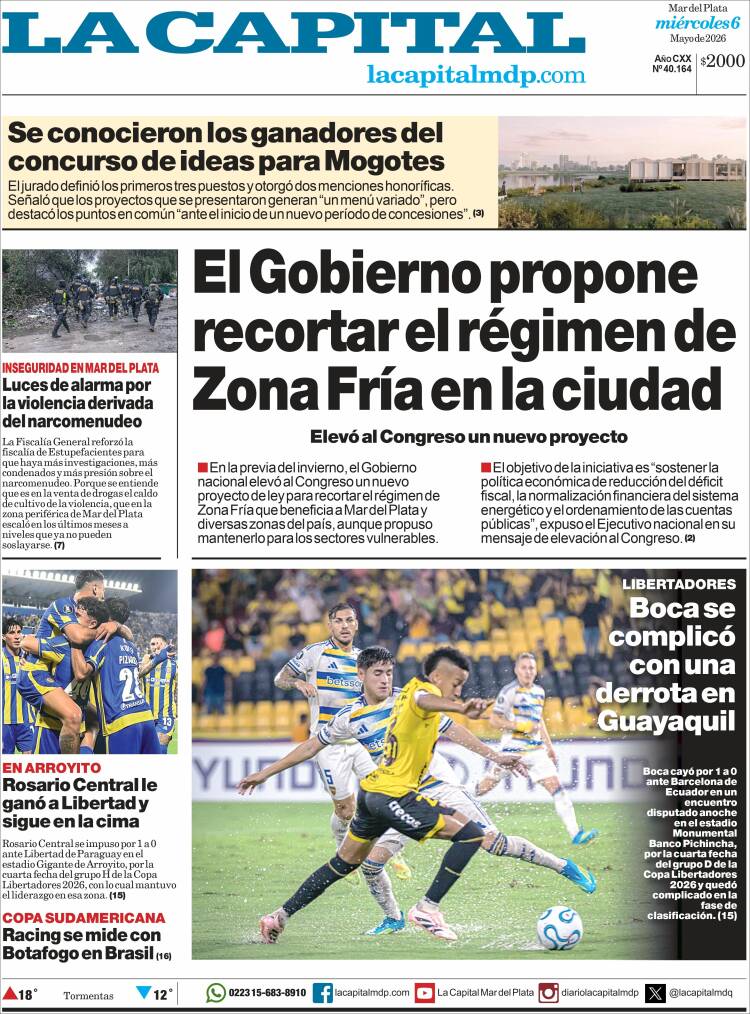 Portada de Diario La Capital - Mar del Plata (Argentina)