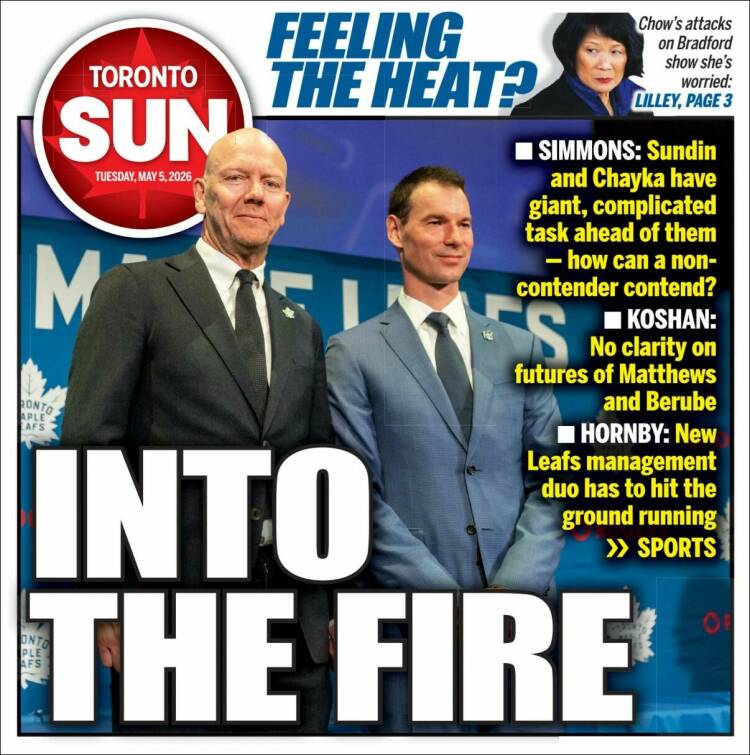 Portada de The Toronto Sun (Canada)