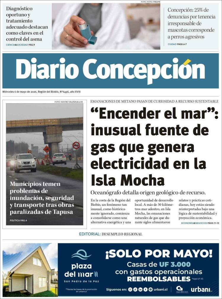 Portada de Diario de Concepción (Chile)
