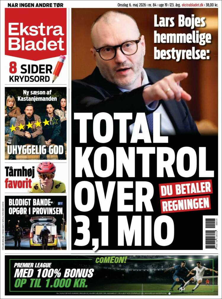 Portada de Ekstra Bladet (Dinamarca)