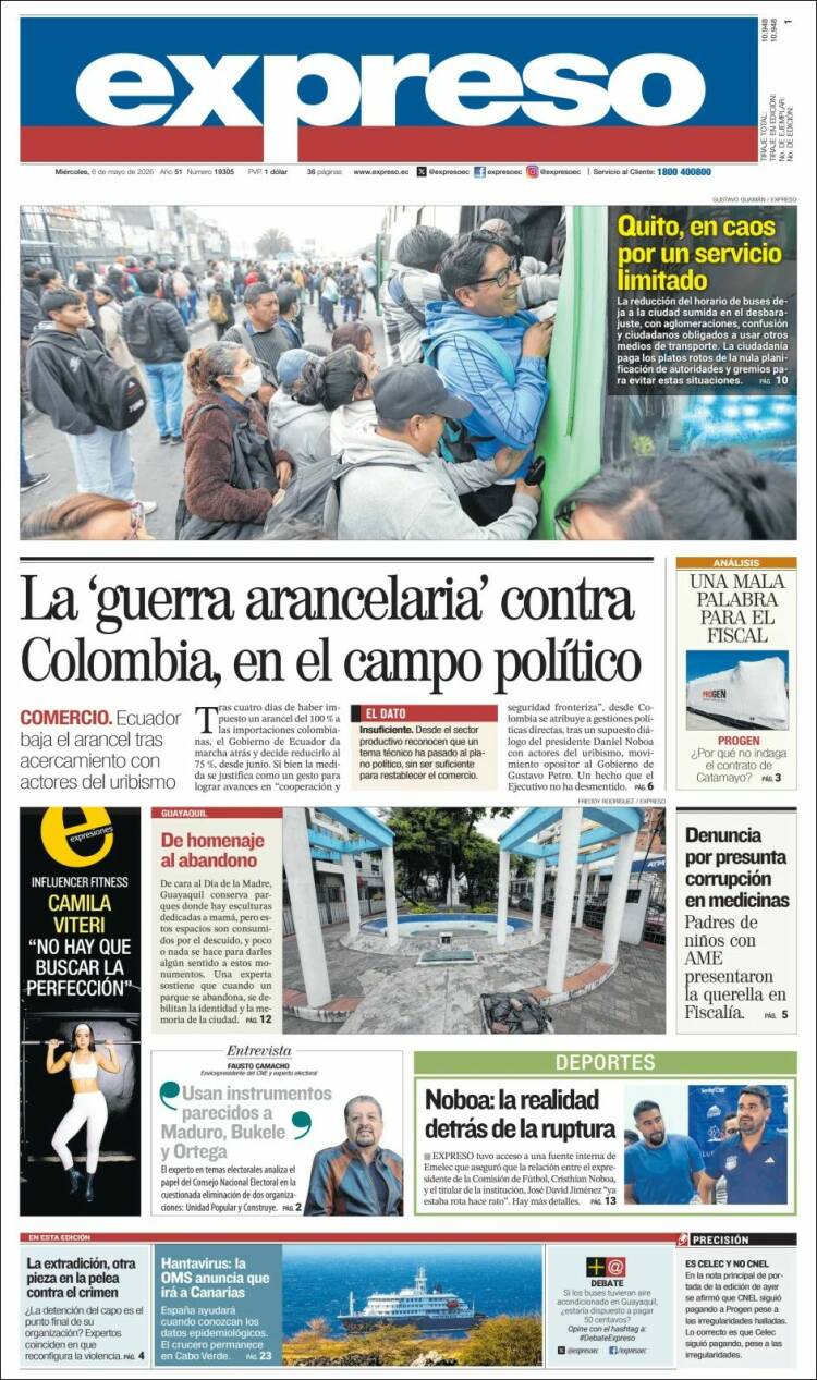 Portada de Expreso (Ecuador)