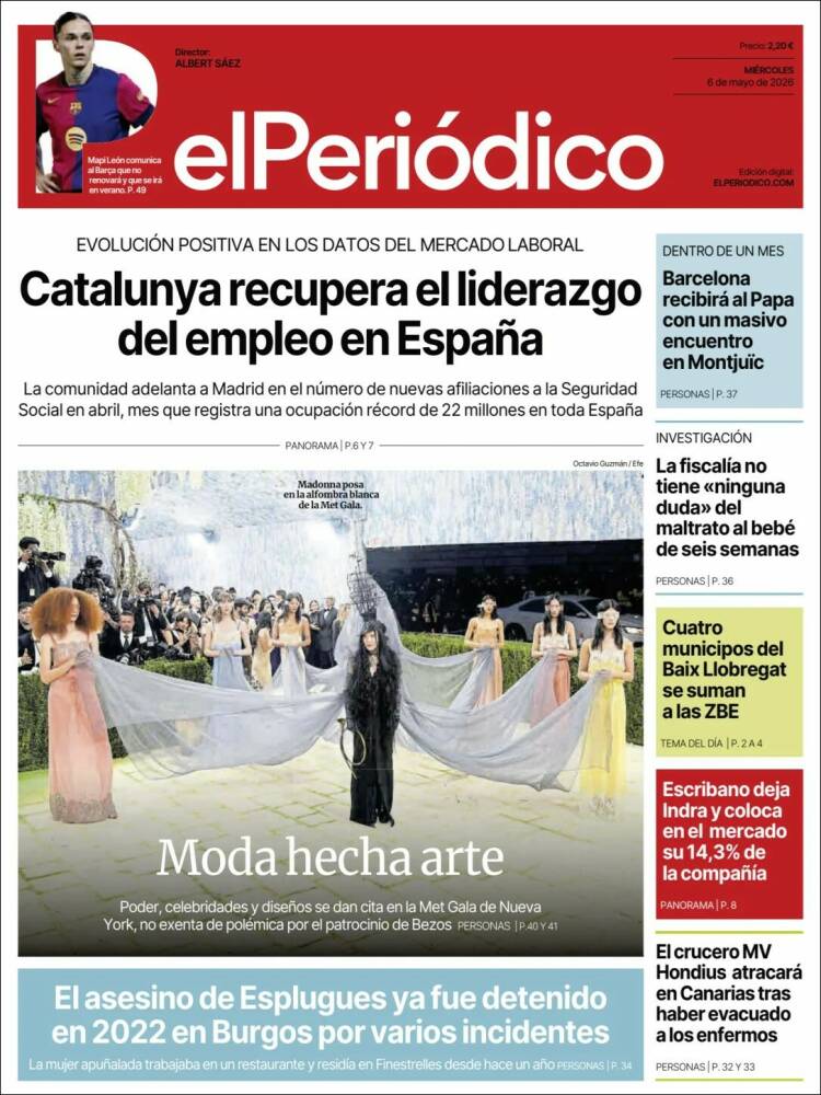 Portada de El Periódico (Espa&ntilde;a)