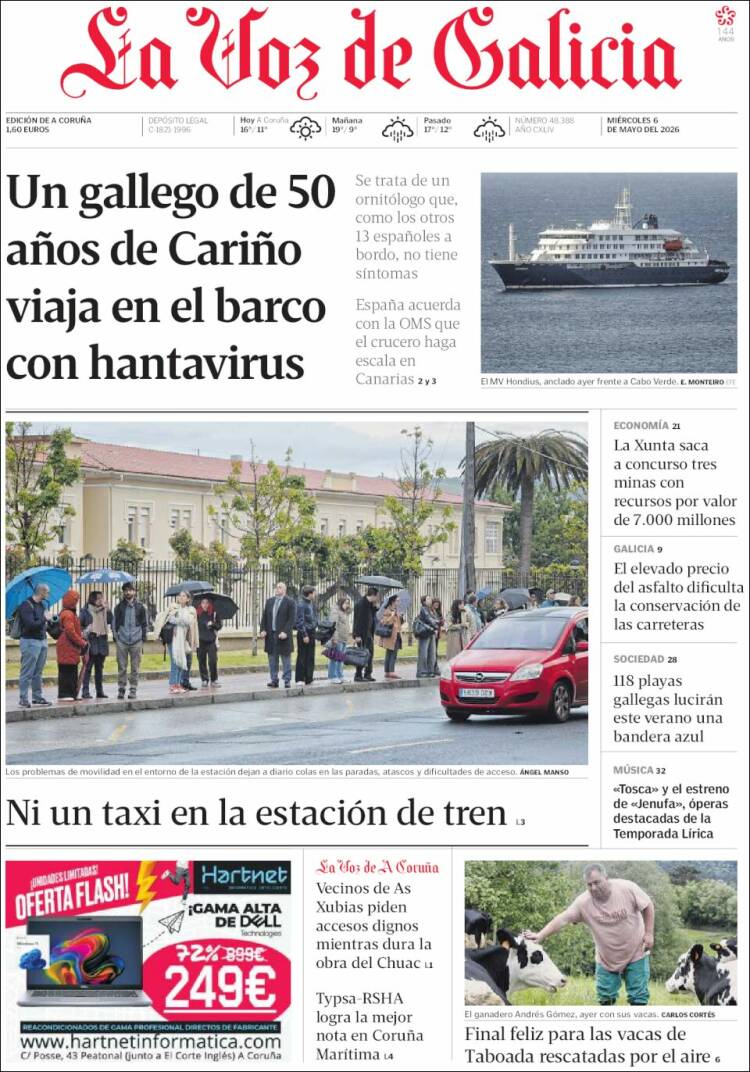 Portada de La Voz de Galicia (Espa&ntilde;a)