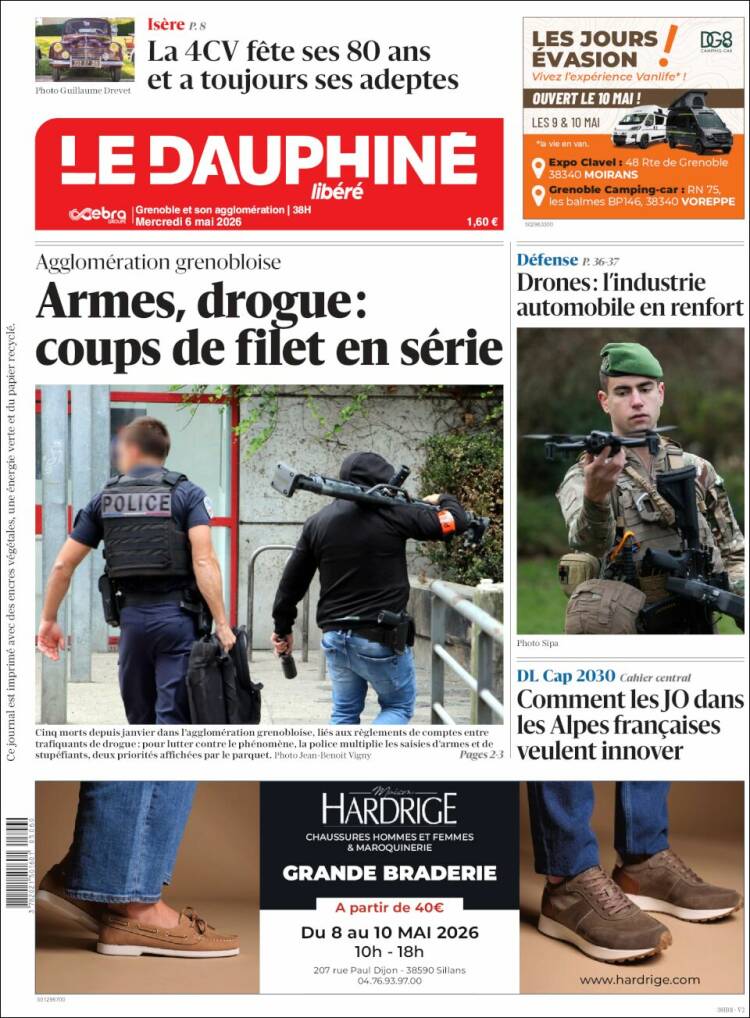 Portada de Le Dauphiné Libéré (Francia)