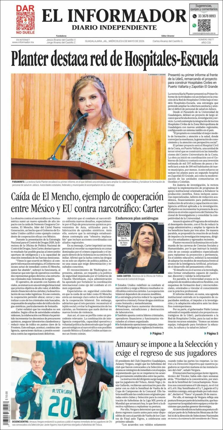 Portada de El Informador (Mexique)