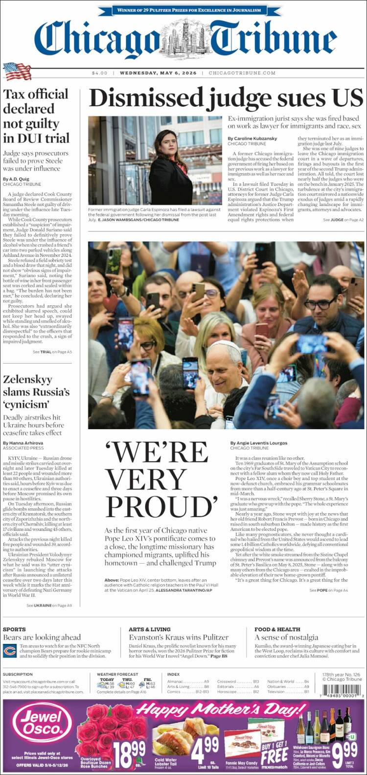 Portada de Chicago Tribune (USA)