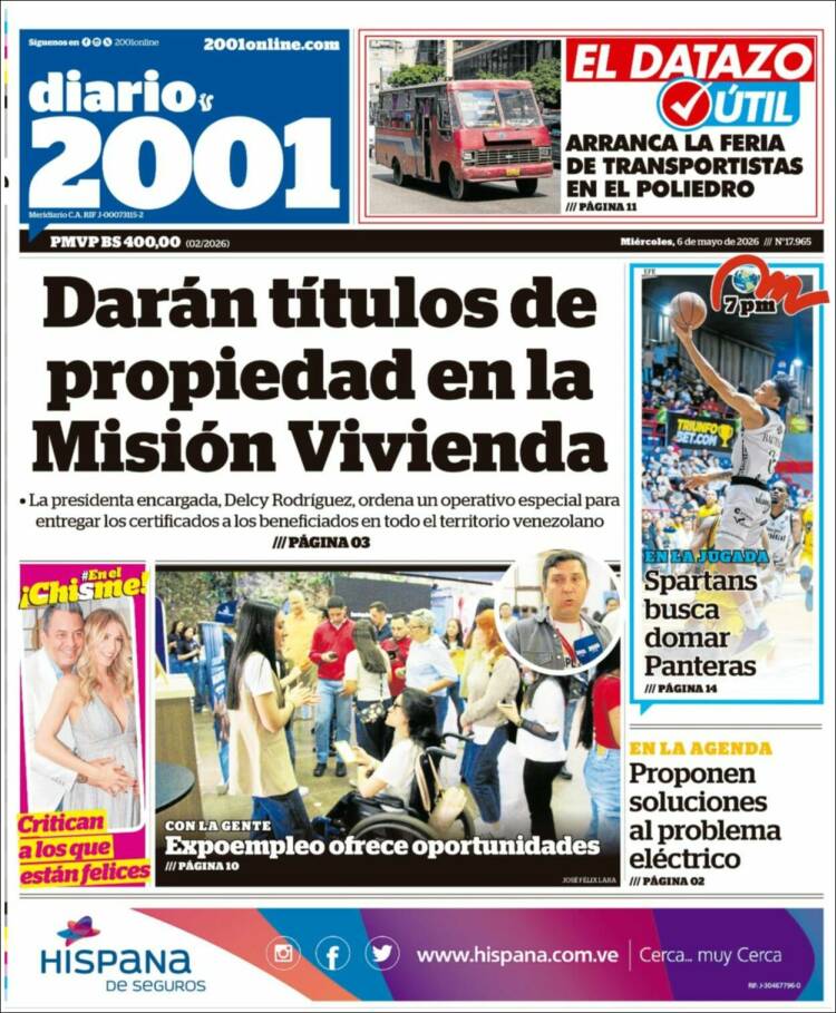 Portada de 2001 - Dosmiluno (Venezuela)