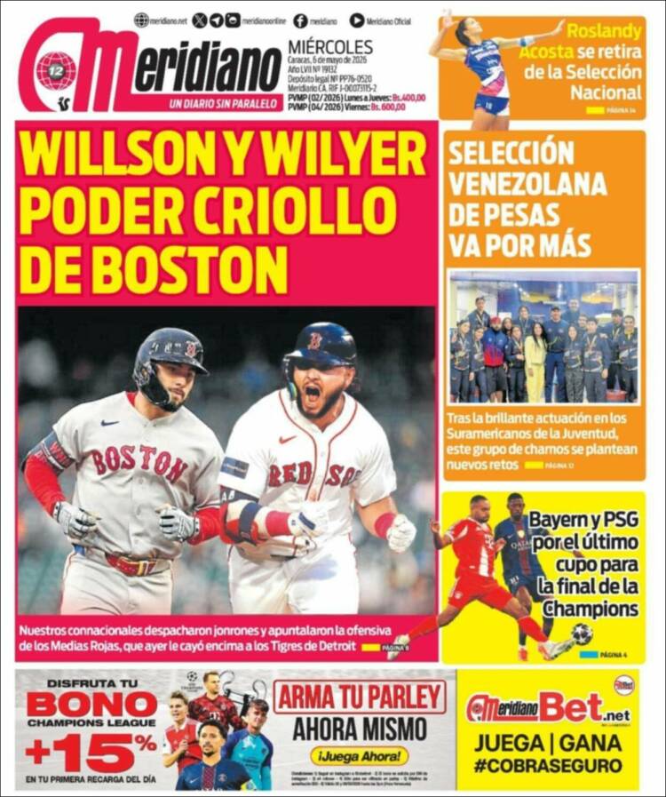 Portada de Meridiano (Venezuela)