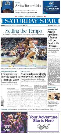 Portada de The Toronto Star (Canada)