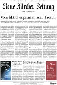 Portada de Neue Zürcher Zeitung (Suisse)