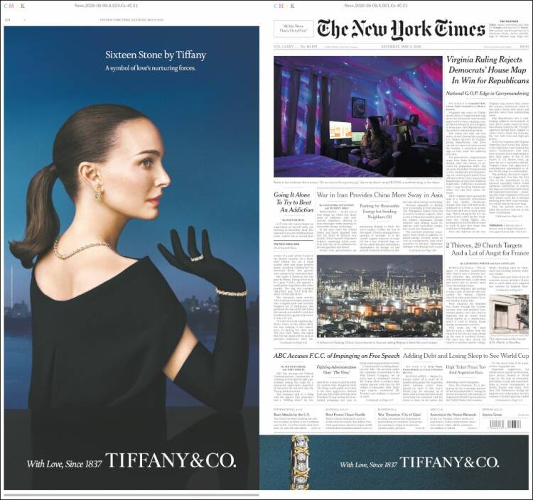 Portada de New York Times (USA)