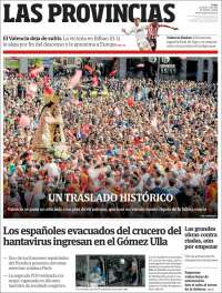 Portada de Las Provincias (Espa&ntilde;a)