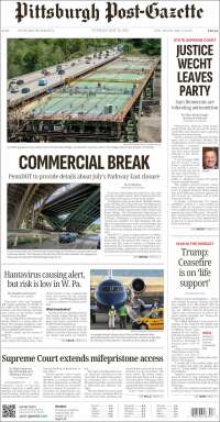 Portada de Pittsburgh Post-Gazette (USA)
