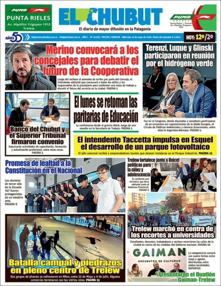 Portada de El Chubut (Argentine)