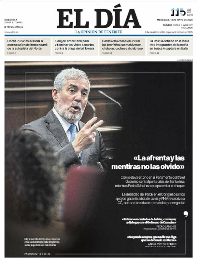 Portada de El Día (Spain)