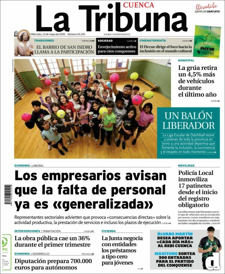 Portada de La Tribuna de Cuenca (Spain)
