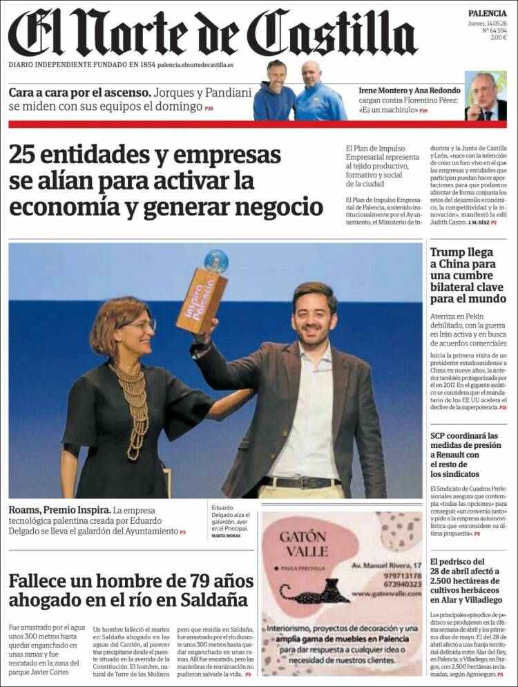 Portada de Norte de Castilla - Palencia (Espa&ntilde;a)