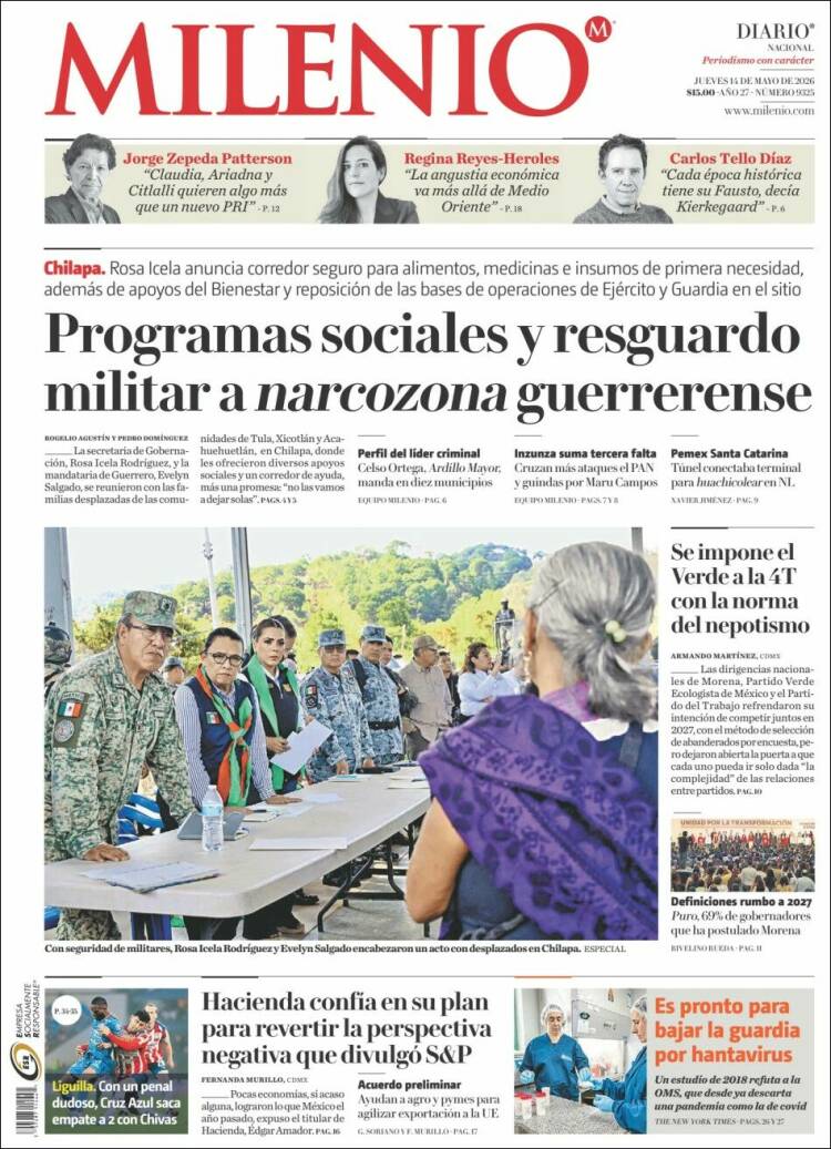 Portada de Milenio (M&eacute;xico)