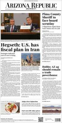 Portada de Arizona Republic News (USA)