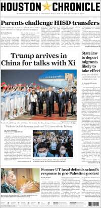 Portada de Houston Chronicle (USA)