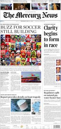 Portada de San Jose Mercury News (USA)