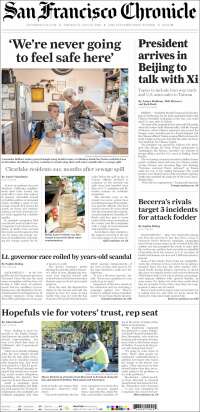 Portada de San Francisco Chronicle (USA)