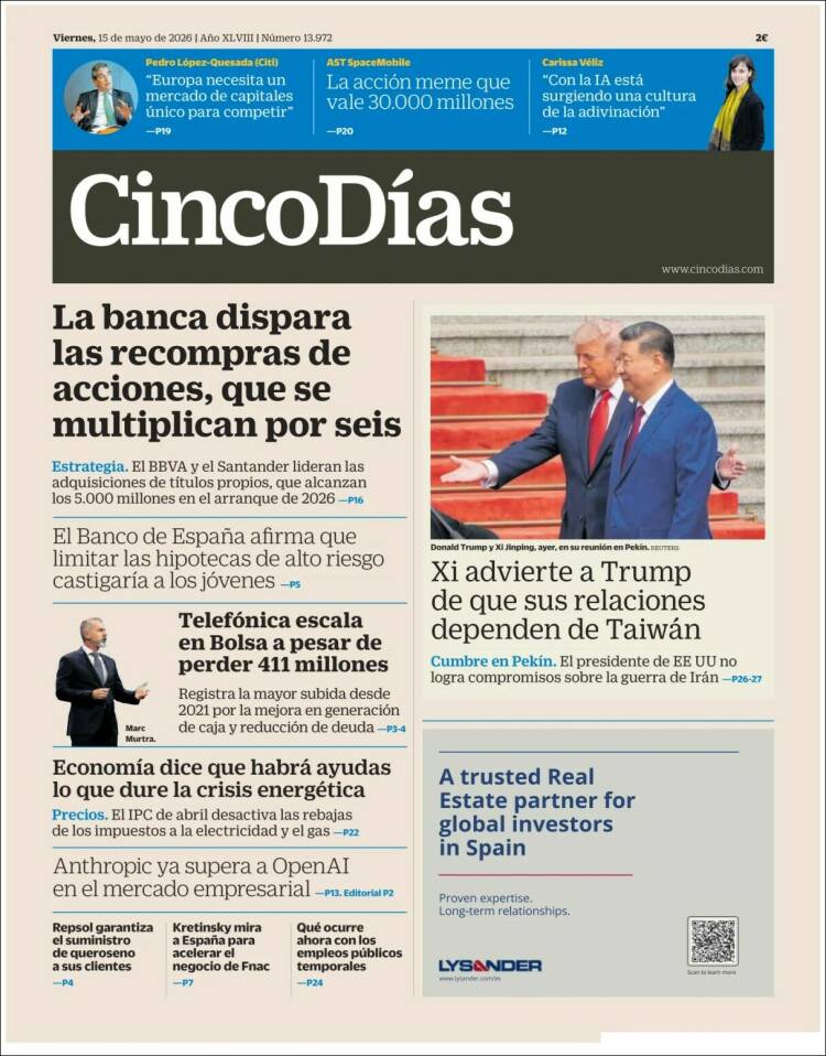 Portada de Cinco Días (Espa&ntilde;a)