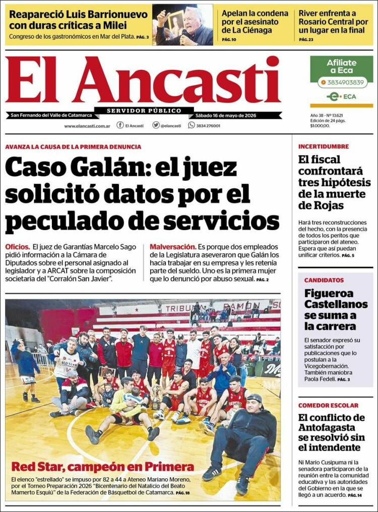 Portada de El Ancasti (Argentina)