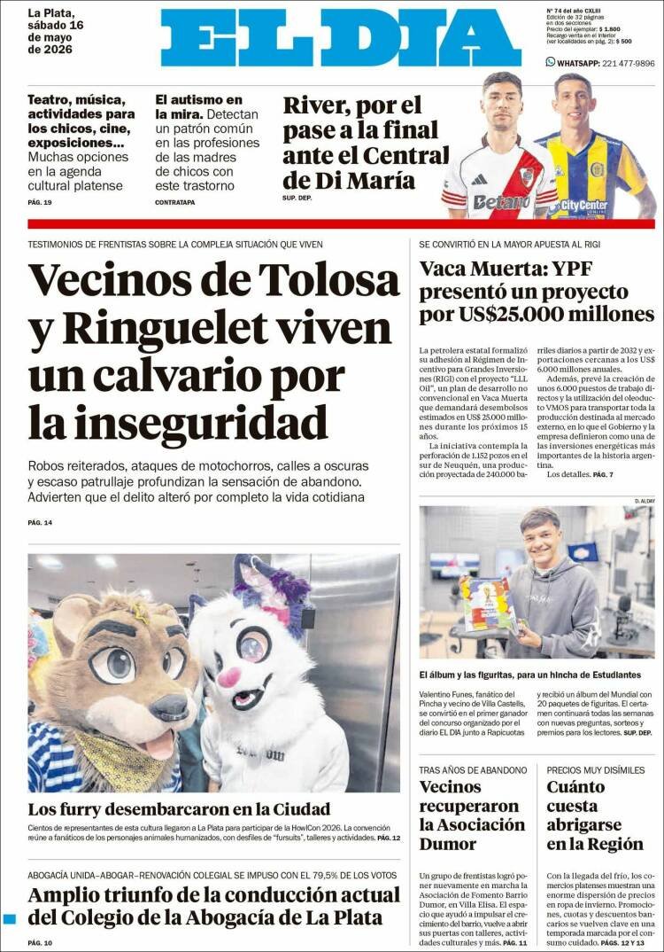 Portada de El Día de la Plata (Argentina)