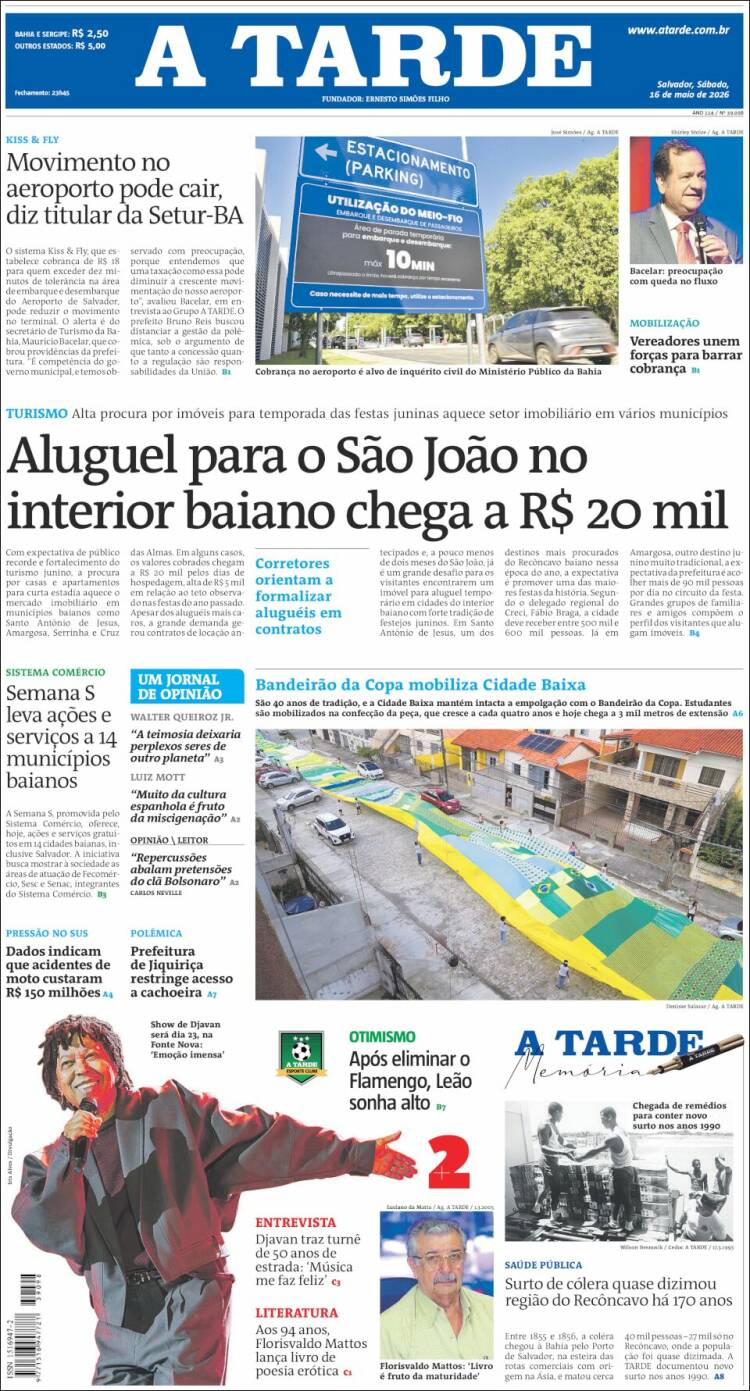 Portada de Diário A Tarde (Brasil)