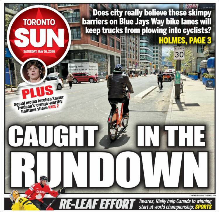 Portada de The Toronto Sun (Canada)