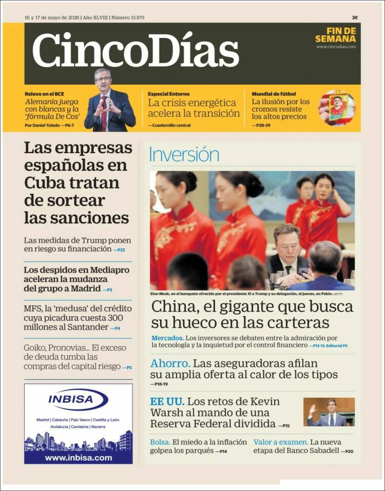 Portada de Cinco Días (Espa&ntilde;a)