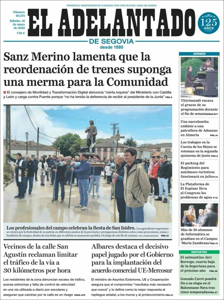 Portada de El Adelantado de Segovia (Espa&ntilde;a)