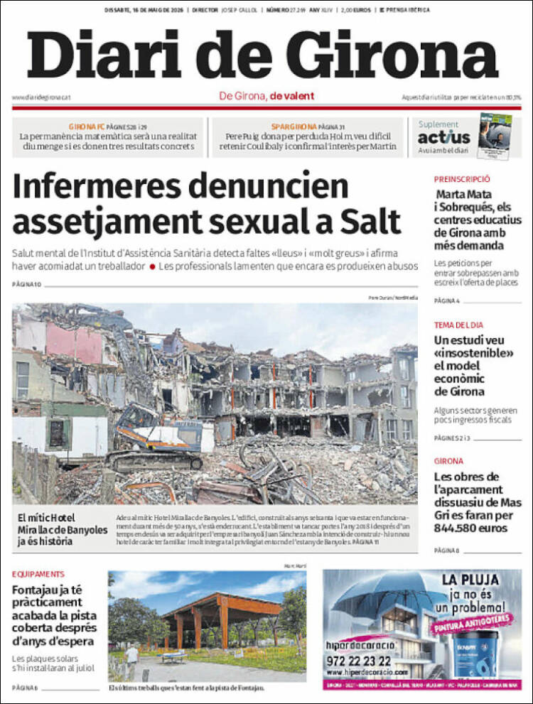 Portada de Diari de Girona (Espa&ntilde;a)